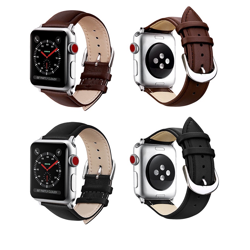 Dây Đeo Đồng Hồ Bằng Da Cho apple watch Series 3 4 5 6 7 41mm45mm 44mm 42mm 40mm 38mm