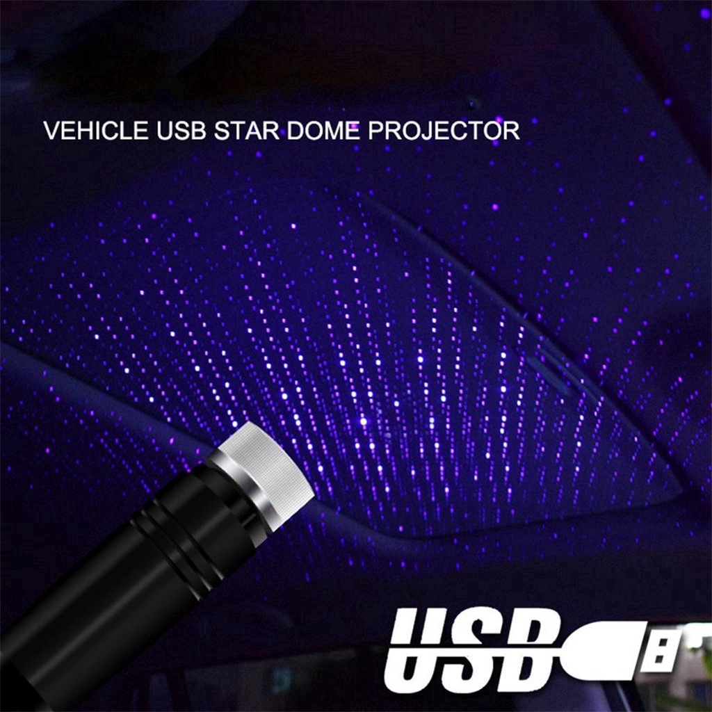 Đèn Led Usb chiếu hình bầu trời đầy sao trang trí nội thất xe hơi