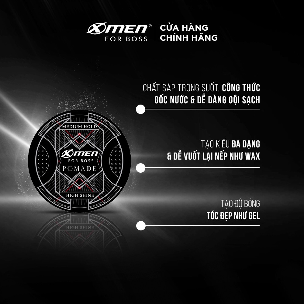 [Mã COSMEN giảm 8% đơn 250K] Pomade tạo kiểu tóc X-Men For Boss Medium Hold - Vuốt ngược sành điệu 60g