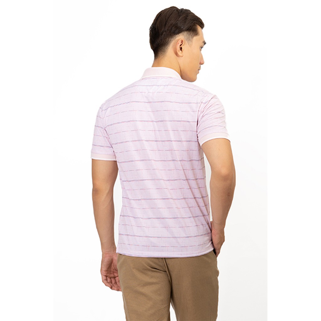 Áo Polo nam Novelty cổ bo không túi màu hồng nhạt NATMHSMCLR191108N