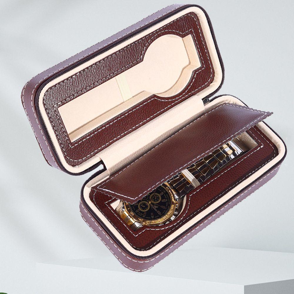 Hộp Đựng Đồng Hồ QUINTON Thiết Kế Đơn Giản Có Khóa Kéo Phong Cách Vintage Ốp