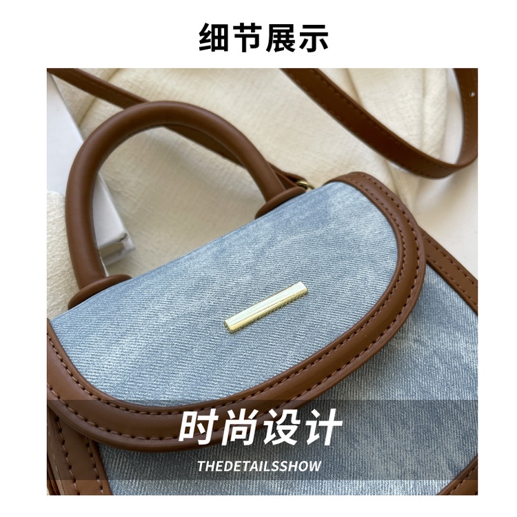 Túi Xách JASMIN NOIR Denim Đeo Chéo Có Khóa Phong Cách Retro Cho Nữ