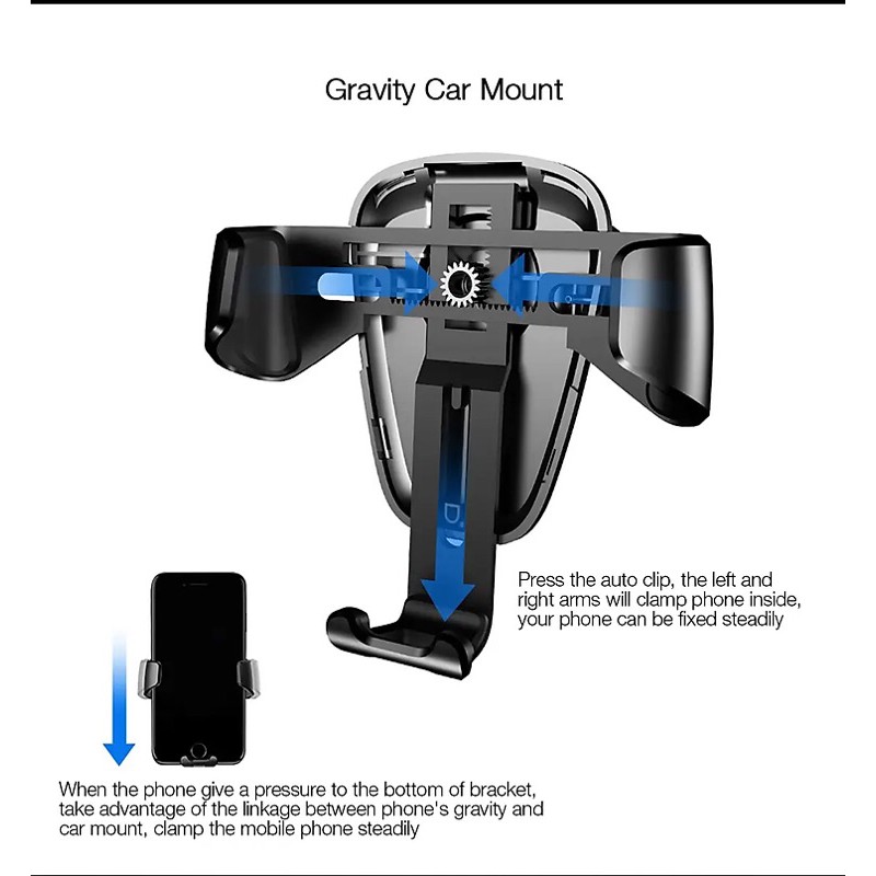 [Baseus]Giá đỡ điện thoại ô tô khóa cảm biến tự động đóng mở cho xe hơi hiệu Baseus Gravity Car Mount