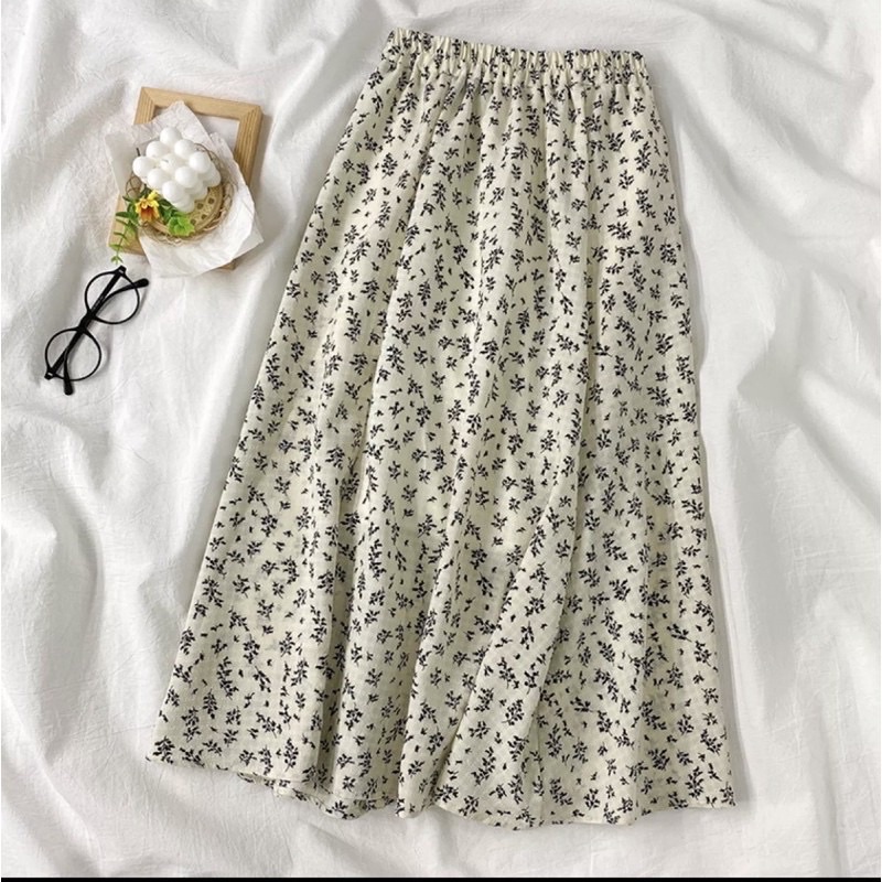 Chân váy hoa nhí dài vintage hàng QC đẹp loại 1