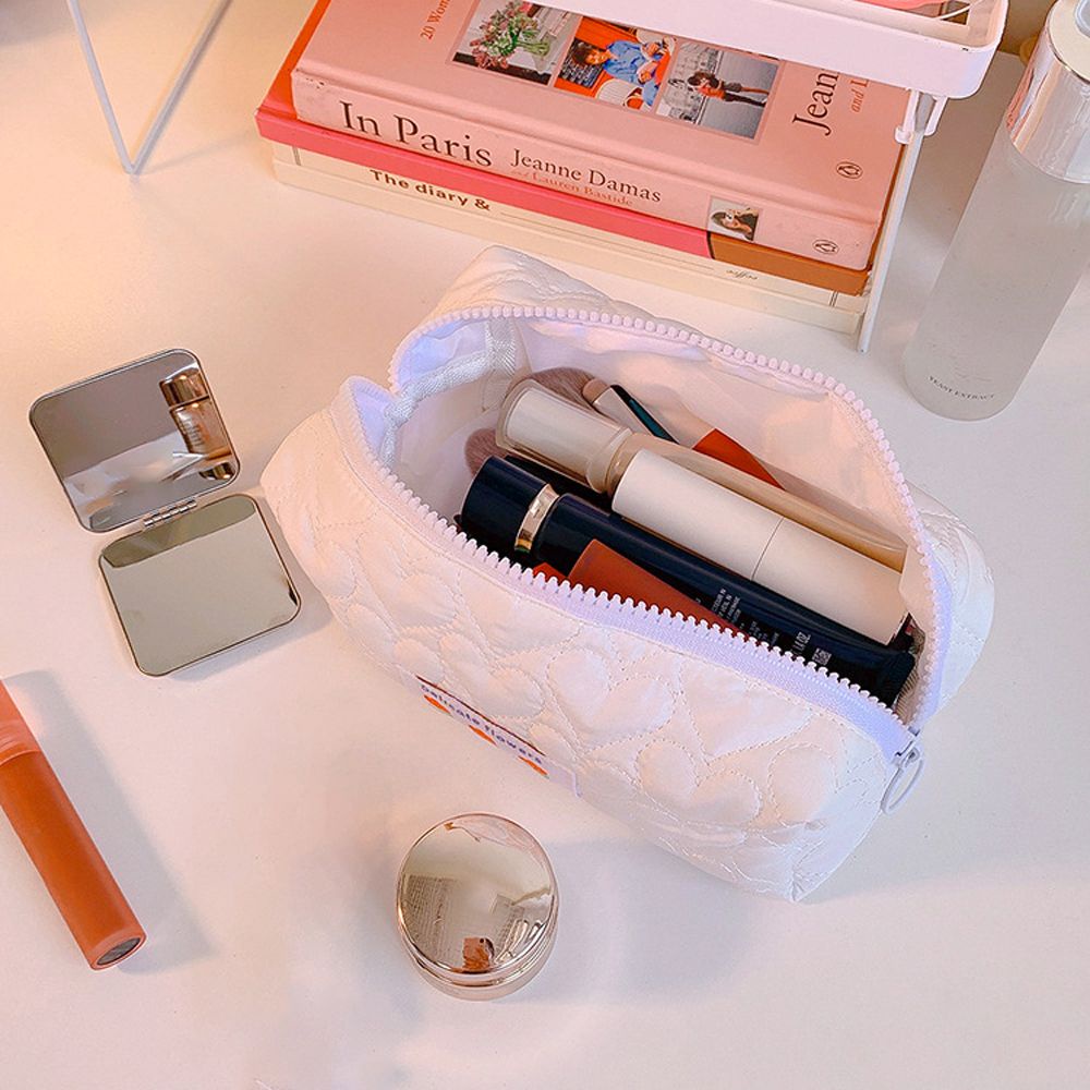 [Hàng mới về] Túi đựng mỹ phẩm bằng cotton in hình hoa phong cách Hàn Quốc thời trang cho nữ