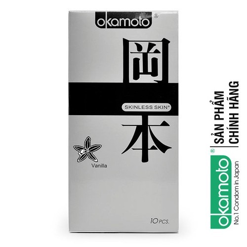 [HƯƠNG VANI][CHÍNH HÃNG] Bao Cao Su OKAMOTO SKINLESS VANILLA _10 bao_Bcs Okamoto siêu mỏng, sang sóng mềm mại lôi cuốn