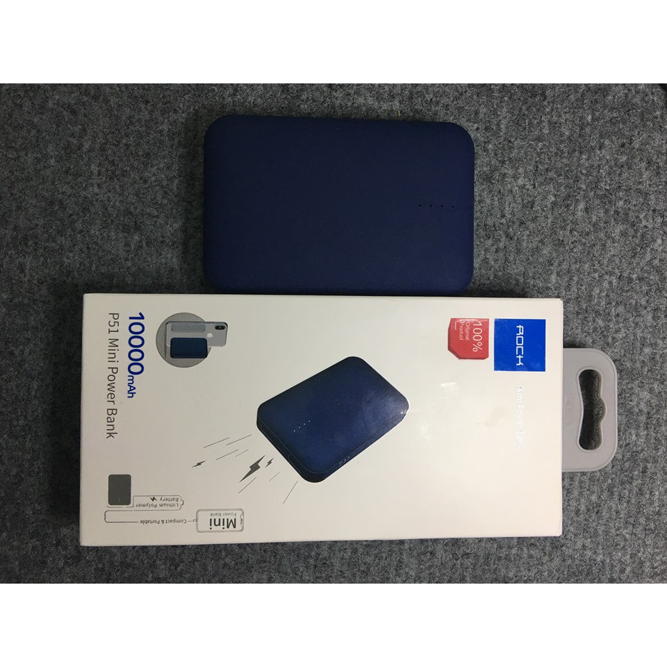 Pin sạc dự phòng Rock P51 Mini Power 10000 mAH siêu đẹp - BH 12 tháng