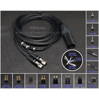 Dây tai nghe đồng ofc bọc chống nhiễu canare - connector audeze lcd1 lcd2 lcd3 lcd4