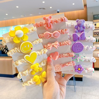 Set 5 Dây Buộc Tóc Scrunchies Kèm Tag Cho Bé