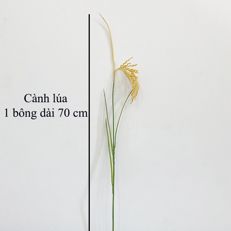 Hoa giả - Bông lúa giả Havi 40cm cành 5 nhánh trang trí giống thật