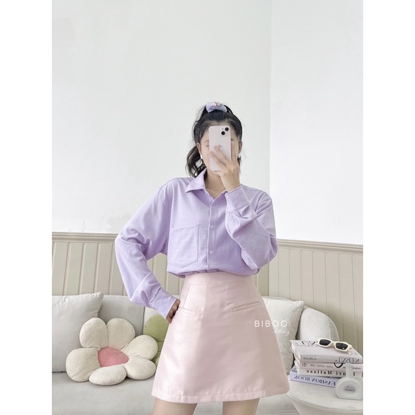 BIBOO - Chân váy ngắn chữ A túi mổ có quần trong WELT POCKET SKIRT
