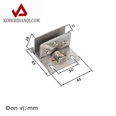 BẢN LỀ CỬA KÍNH INOX CHỐT BI - 1 CÁI