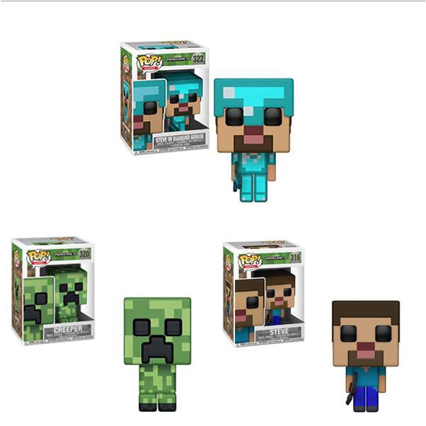 [SPOT] Trò chơi trẻ em Đồ chơi Minecraft Funko Pop Creeper Bà Steve's Hình trang trí nhà Mô hình Đồ chơi của tôi Thế giới trẻ em