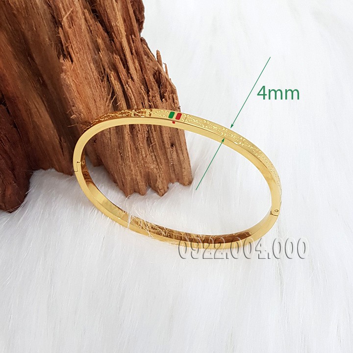 Vòng tay nữ bảng mỏng khắc hoa văn GC.