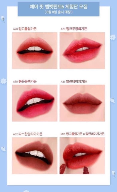 Son Kem Black Rouge Air Fit Velvet Tint Ver 6 Đủ Màu A28 -&gt; A32