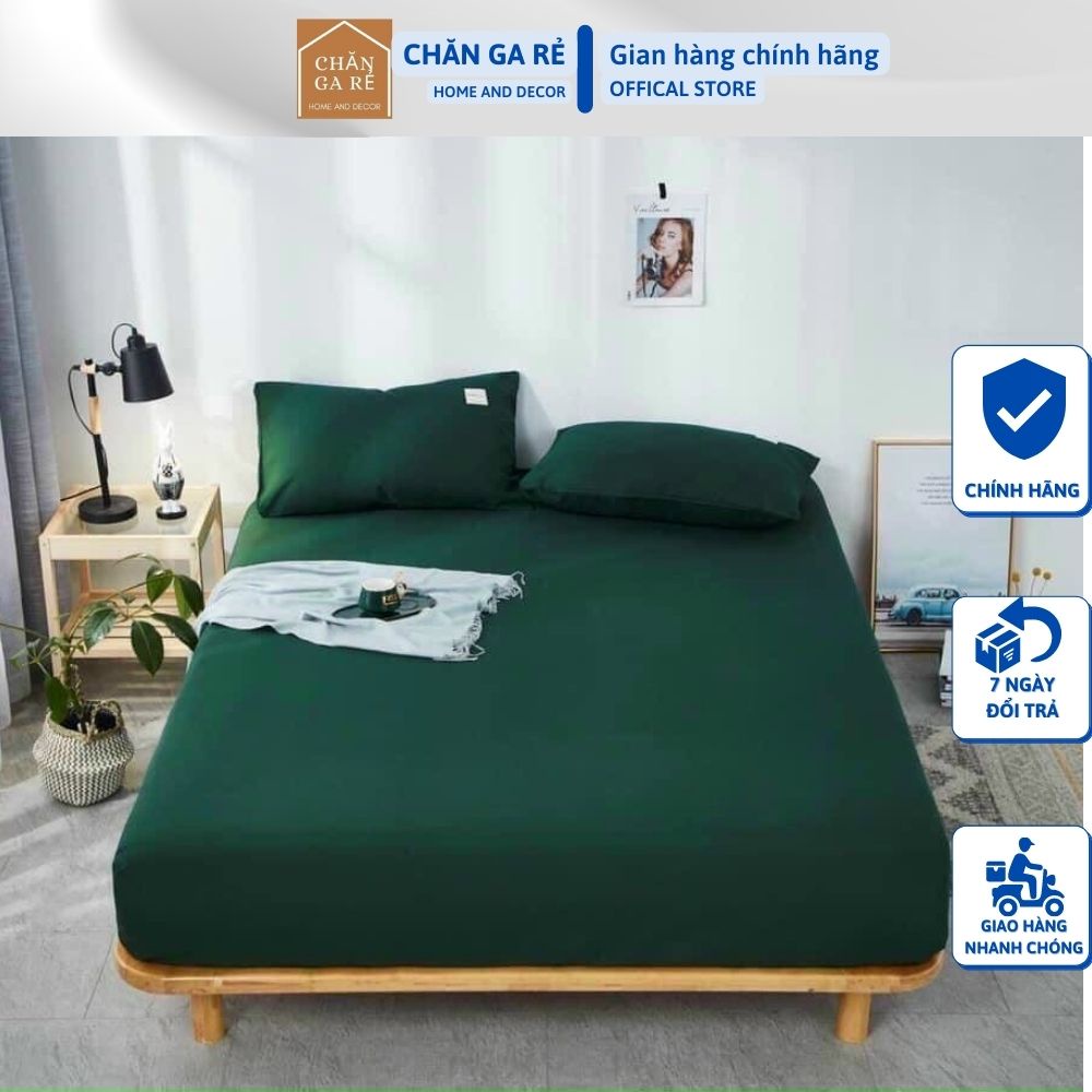 Bộ ga giường và vỏ gối cottong TC hàng nhập khẩu không bai, không xù giặt giũ thoải mái đủ kích thước 1m2 1m6 1m8