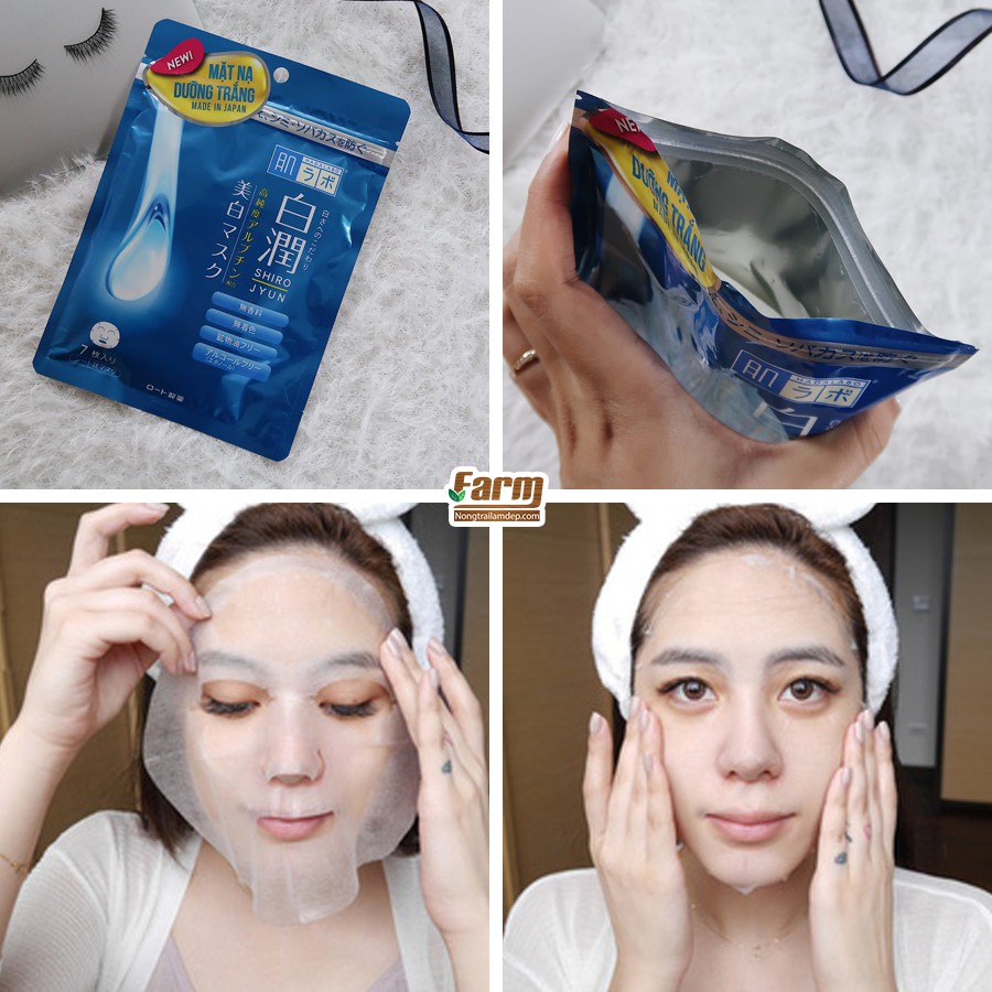 Mặt Nạ Hada Labo Shirojyun Dưỡng Sáng Da 7 Miếng Shirojyun Whitening Mask - Tặng Toner Hoặc SRM Hadalabo