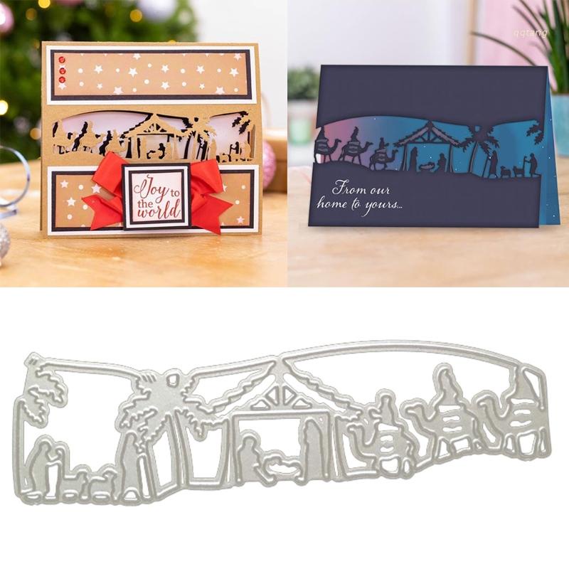 QQ Khuôn Cắt Giấy Kim Loại Họa Tiết Sa Mạc Trang Trí Sổ Tay/Album DIY