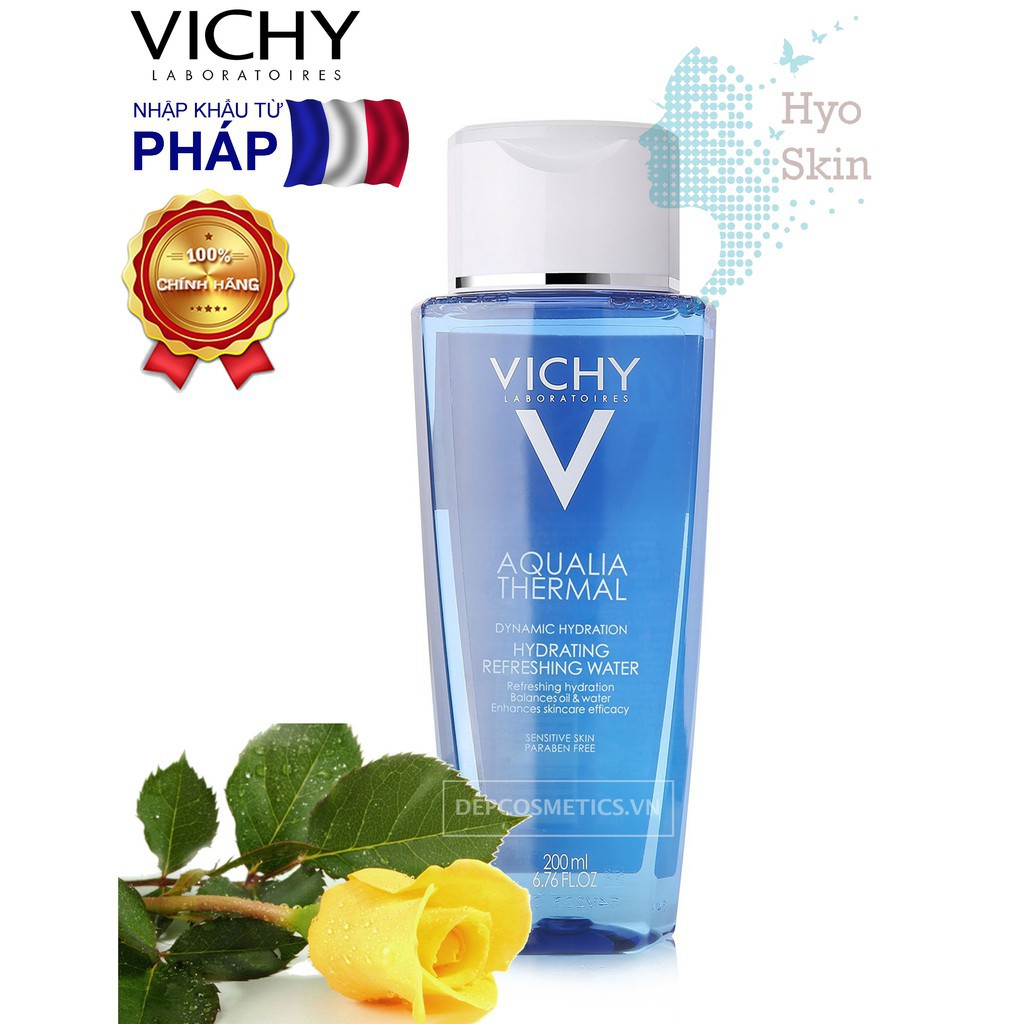 [CHÍNH HÃNG] Nước Hoa Hồng Làm Săn Da, Loại Bỏ Độc Tố VICHY AQUALIA THERMAL HYDRATING REFRESHING WATER