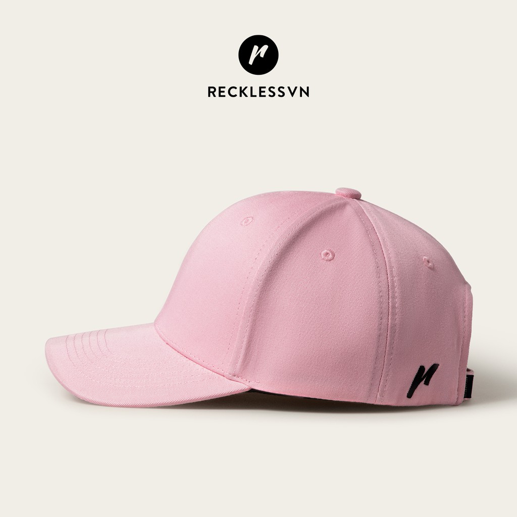 [Mã LT50 giảm 50k đơn 250k] Nón Bóng Chày Lưỡi Trai Màu Hồng Trơn Reckless Signature Ballcap Vải Kaki Cotton