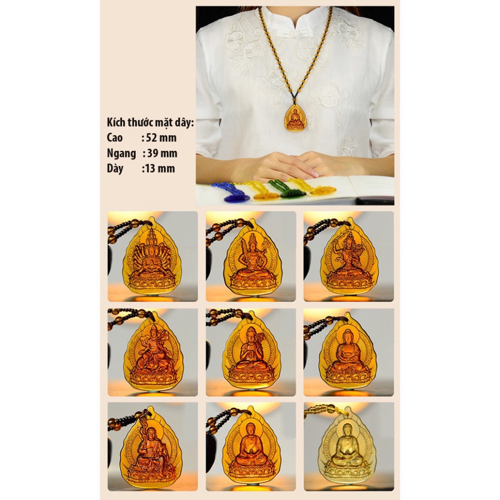 Chuỗi hạt đeo cổ mặt phật A Di Đà tựa lá đề- Phật bản mệnh người tuổi Tuất, Hợi -  TƯ VẤN MIỄN PHÍ