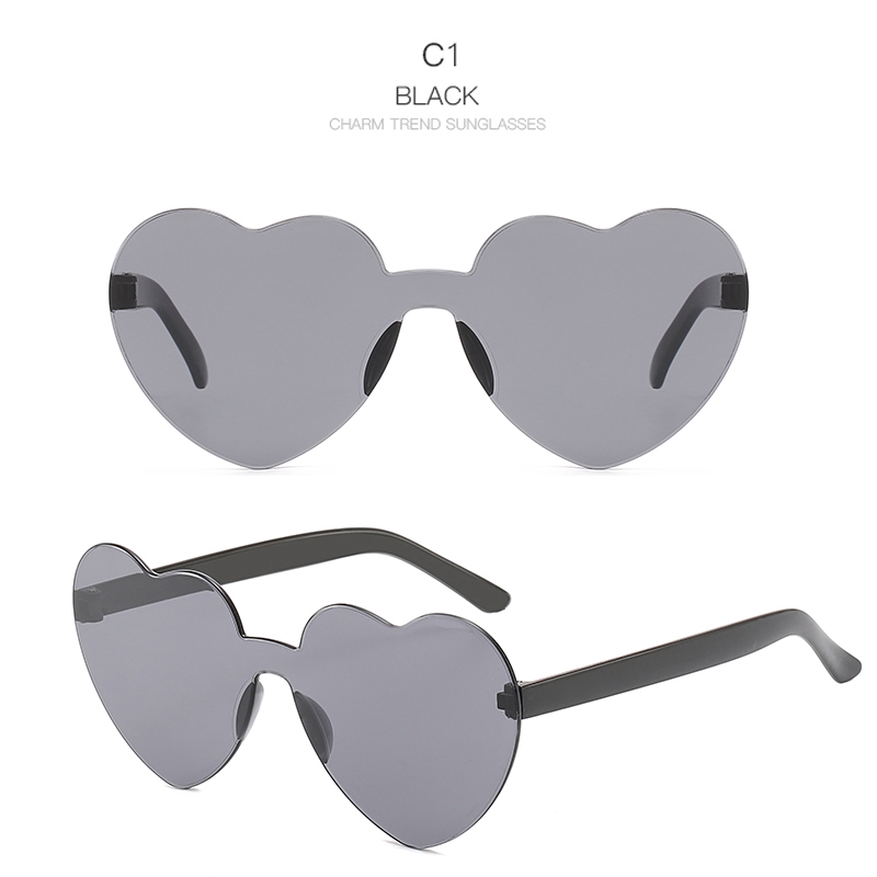 Kính mát không gọng hình trái tim thời trang
