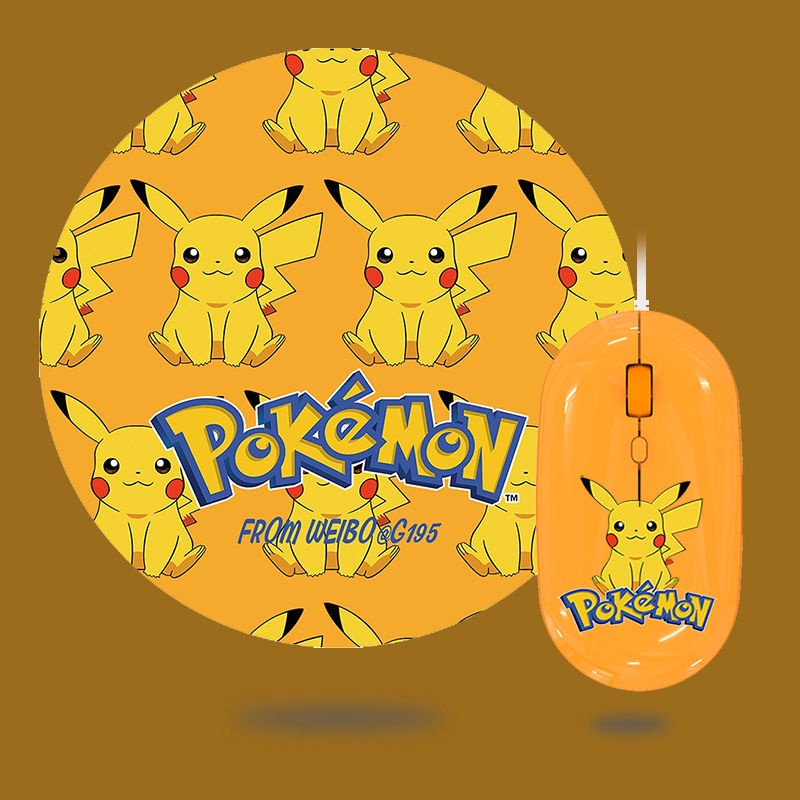 Chuột sáng Tạo. Bộ Lót Chuột Bluetooth Không Dây Hình Vịt Vàng / Pikachu Có Thể Sạc Lại Cho Laptop