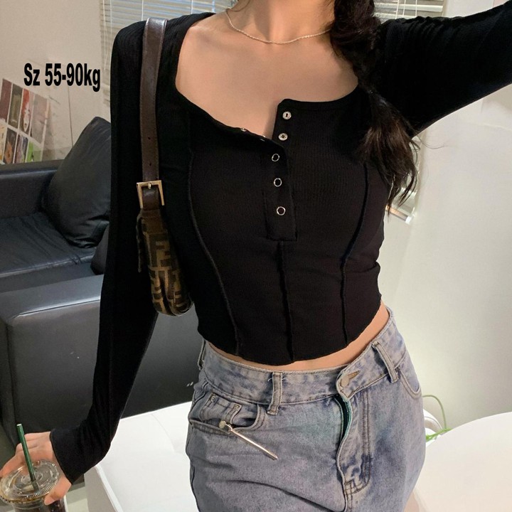 Áo croptop nữ tay ngắn bigsize 55-90kg kimfashion, Croptop bigsize vạc bầu co giãn phong cách Hàn Quốc ATTD01