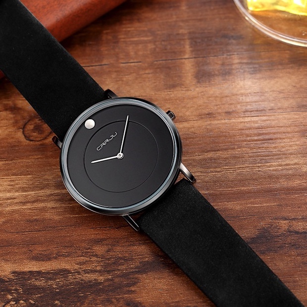 Đồng hồ đeo tay CRRJU 2106 XL cho nam máy quartz thương hiệu chính hãng da không thấm nước