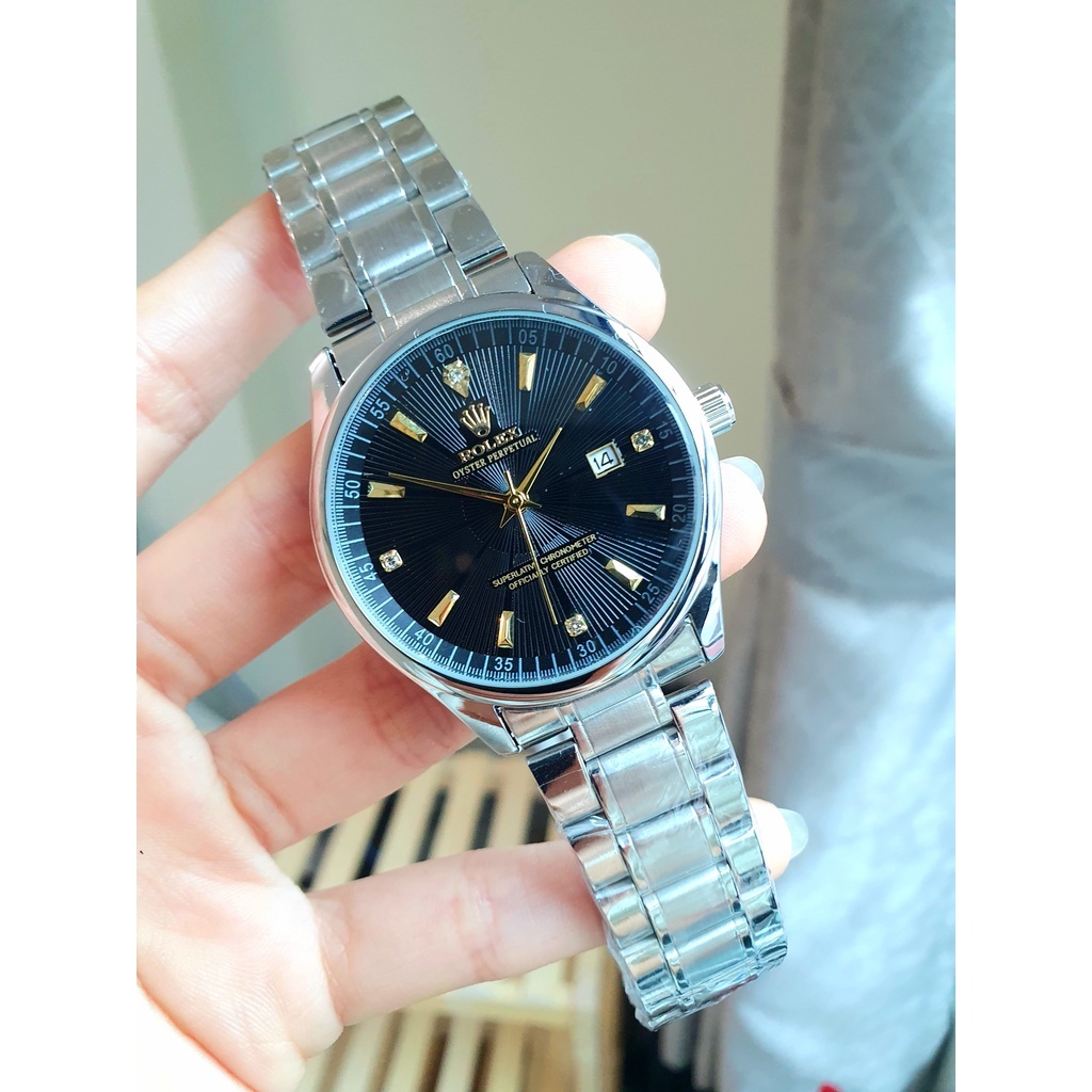 Đồng Hồ Nam Rolex có lịch ngày, dây thép sang trọng không gỉ, chống nước tuyệt đối - Bảo Hành 12 Tháng