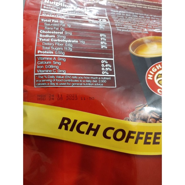 Cà phê sữa hòa tan 3in1 Highlands Coffee bịch 50 gói*17g