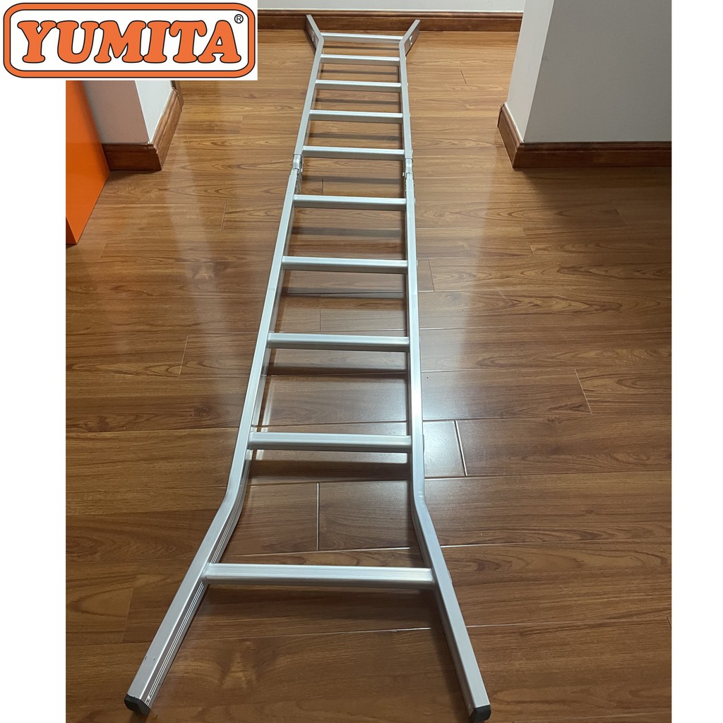 Thang nhôm gấp khóa tự động 2 đoạn x5 bậc (chữ A:1.45m chữ I: 3m) YUMITA Nhật BảnYMA-205 GIÁ RẺ