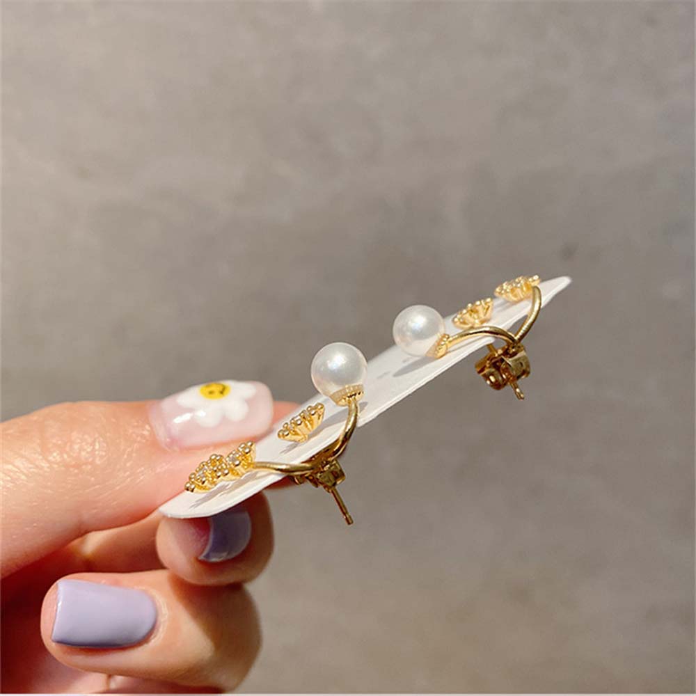 NEEDWAY Women Girls Pearl|Needle Korean Earrings