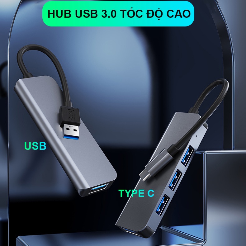 HUB Type C và HUB USB 3.0 tốc độ cao SIDOTECH cổng chia usb mở rộng kết nối chuyển đổi cho Macbook Laptop PC | WebRaoVat - webraovat.net.vn