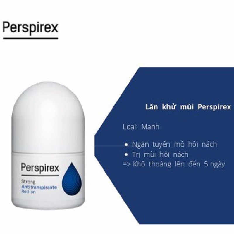 Lăn khử mùi Perspirex Antiperspirant Roll-On hỗ trợ đặc trị mùi hiệu quả 20ml | BigBuy360 - bigbuy360.vn