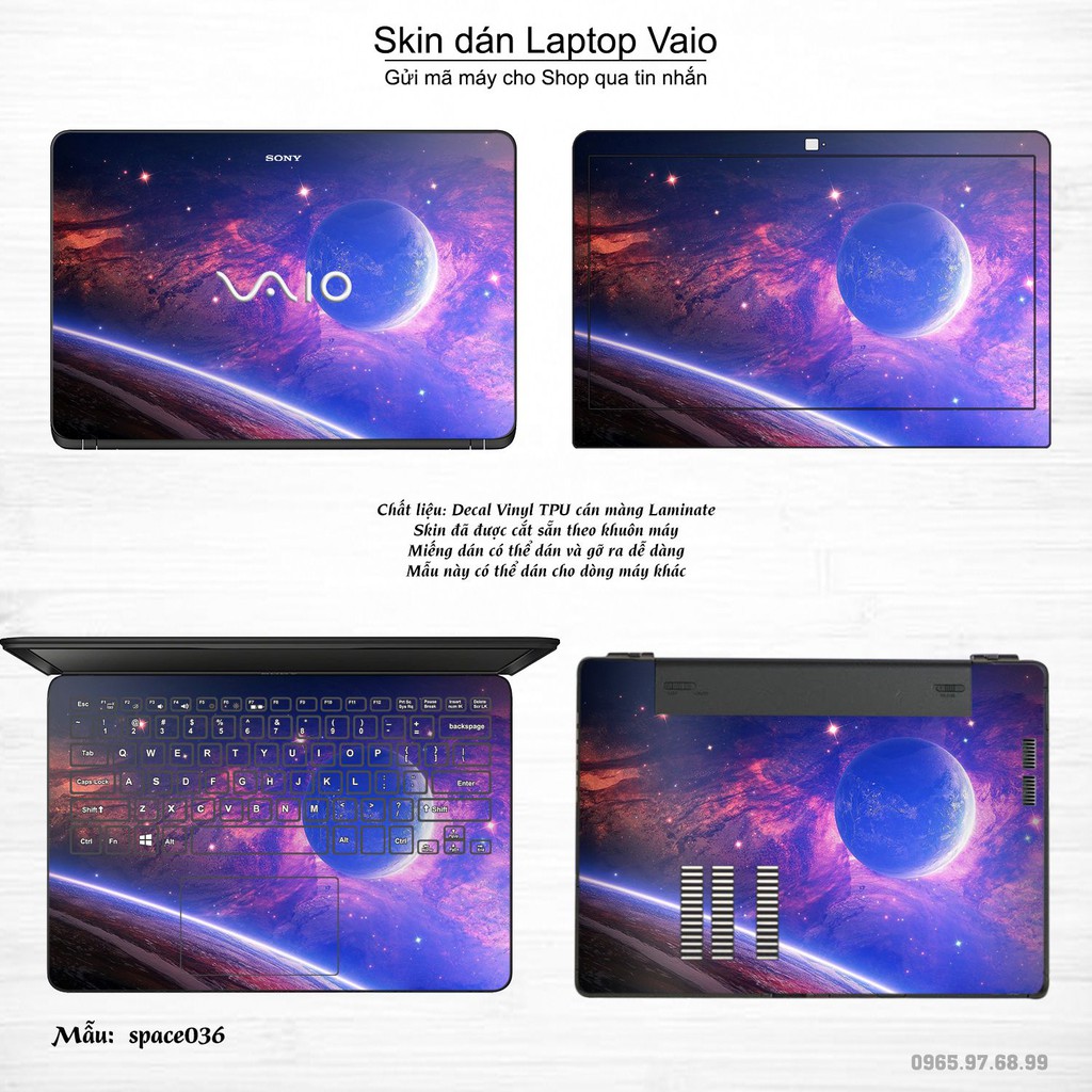 Skin dán Laptop Sony Vaio in hình không gian nhiều mẫu 6 (inbox mã máy cho Shop)