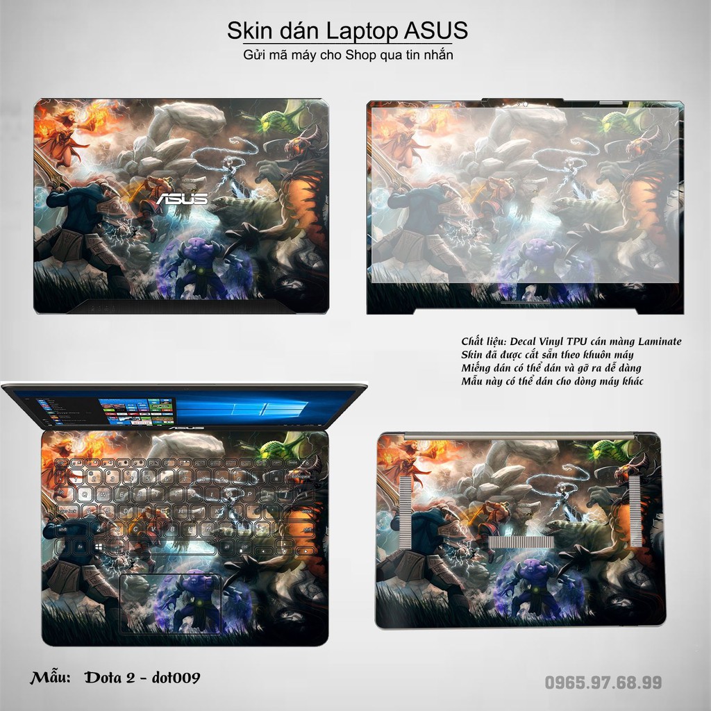 Skin dán Laptop Asus in hình Dota 2 _nhiều mẫu 2 (inbox mã máy cho Shop)