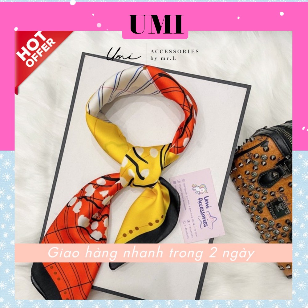 Khăn Vuông Bandana Họa Tiết Cây Hoa Nhiều Màu Hot Trend UMI K29