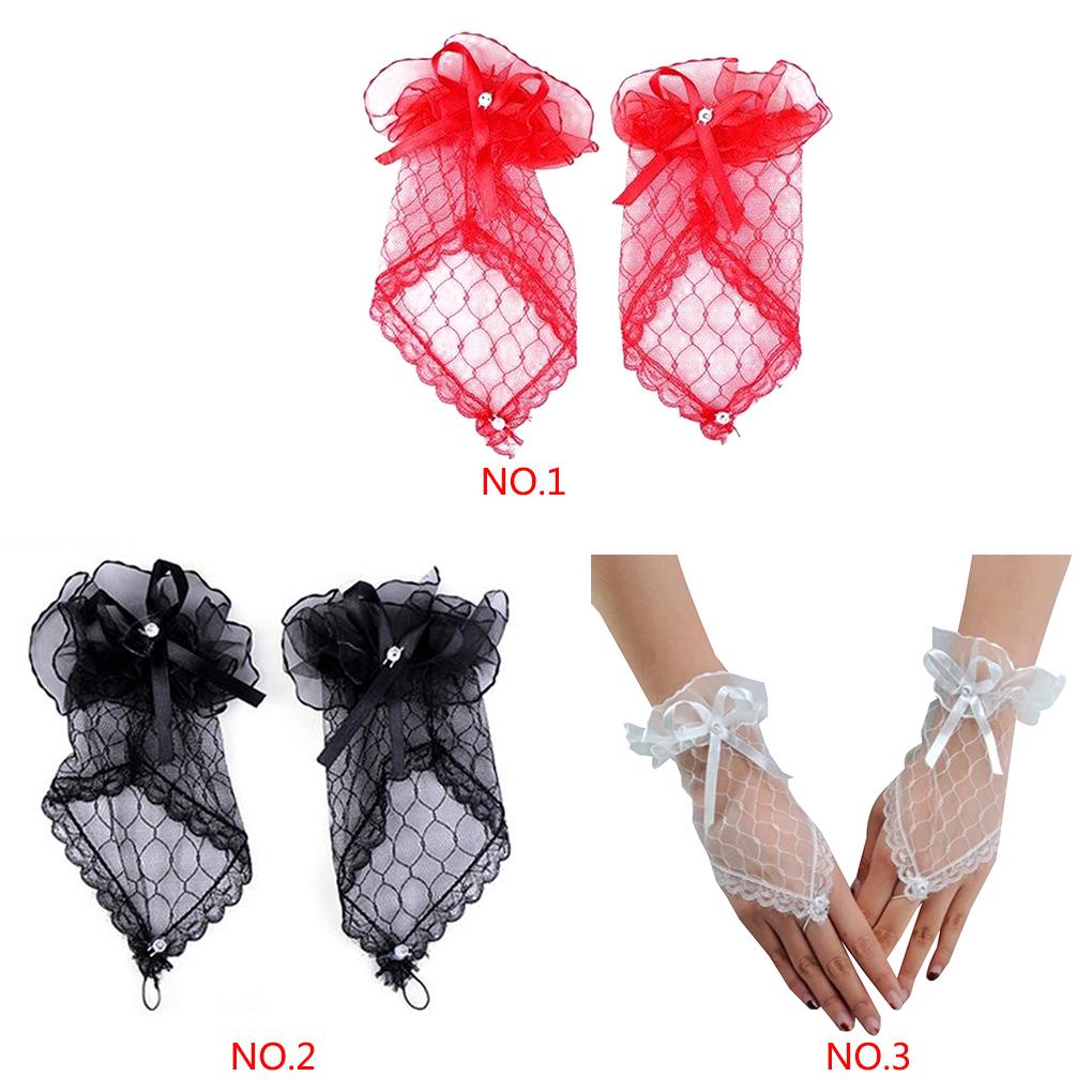 Găng Tay Ren Hở Ngón Cho Cô Dâu Mới