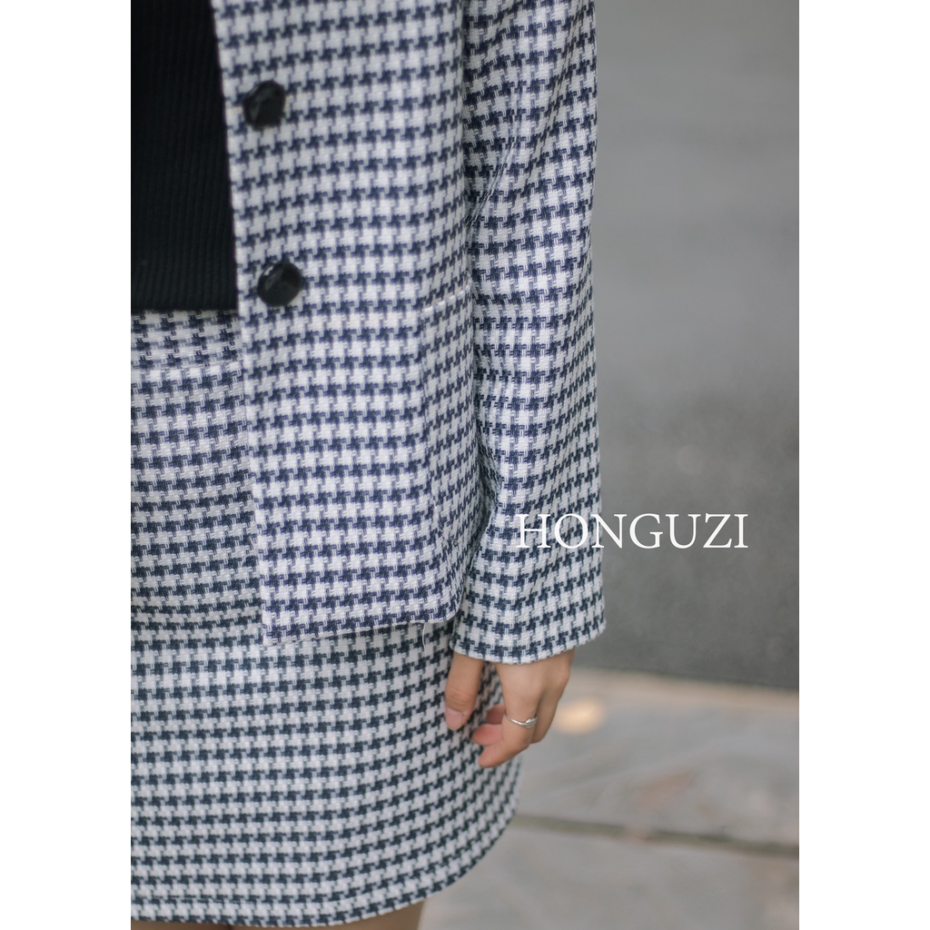 Set áo khoác  kẻ xanh 2 lớp - Cinderella Set