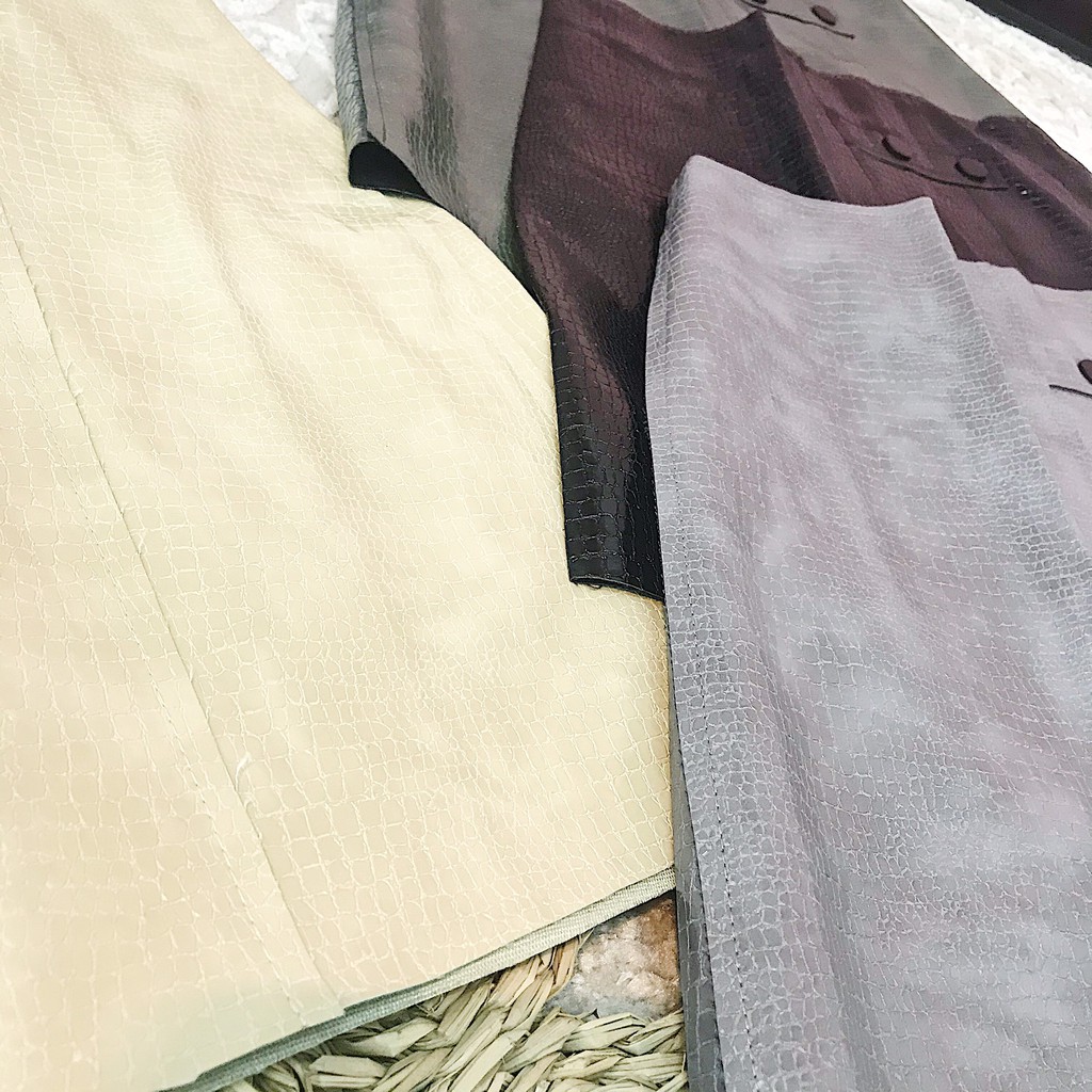 Chân váy da đính cúc lệch - #2015 | BigBuy360 - bigbuy360.vn