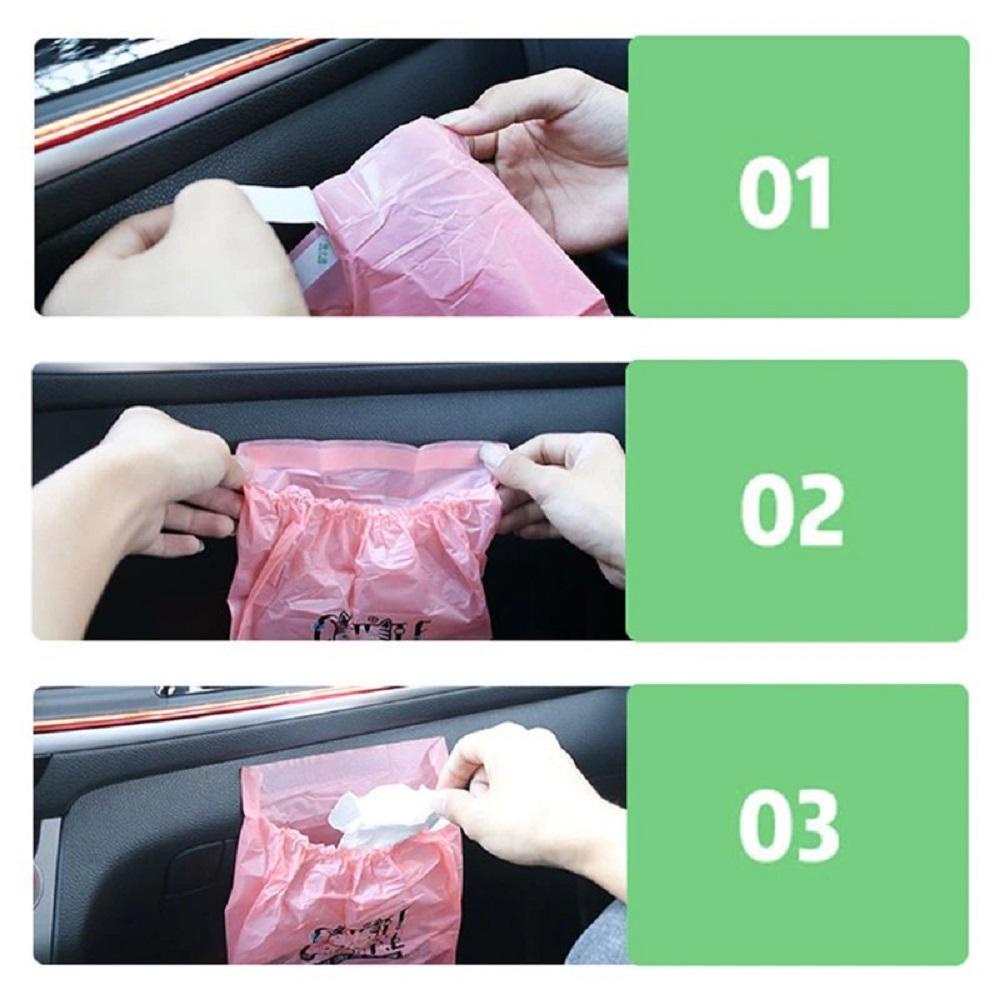 (Bộ 15) Túi rác có mép dán tiện lợi dùng trên Xe hơi Văn phòng KM 70056