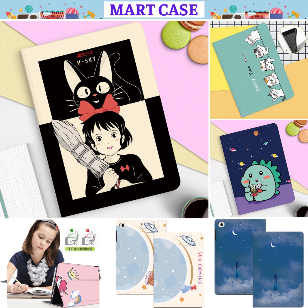Ốp ipad Silicon hình Mèo hạnh phúc ốp ipad Air 1/2/3/4/5/Gen 5/6/7/8/9/10/Pro 11/9.7/10.5...MART CASE