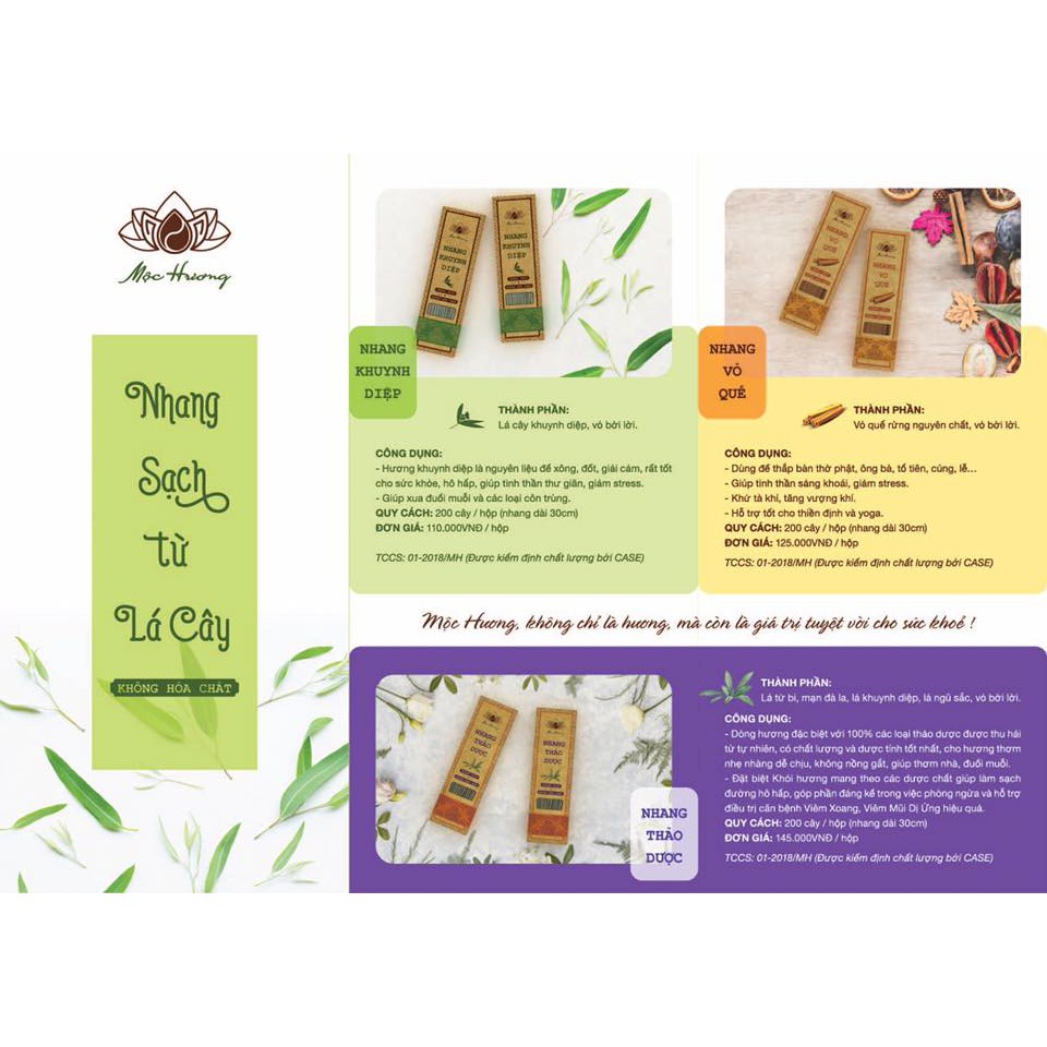 Nhang sạch từ vỏ quế Mộc Hương