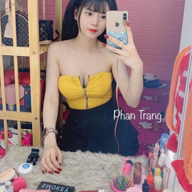 Áo ống có mút dây kéo