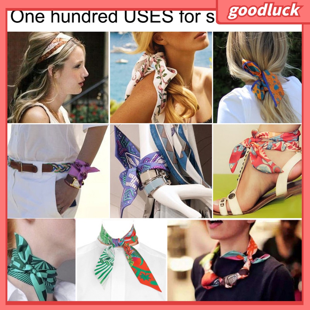 Khăn đeo đầu bằng lụa thắt nơ ruy băng thời trang