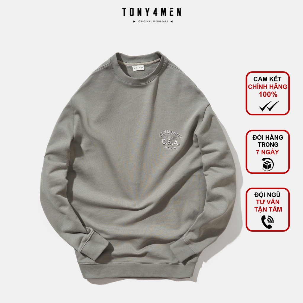 Áo Thun Nam Dài Tay Tony4men Chất Liệu Nỉ Cao Cấp Thiết Kế Form Regular Nhiều Màu AN8056