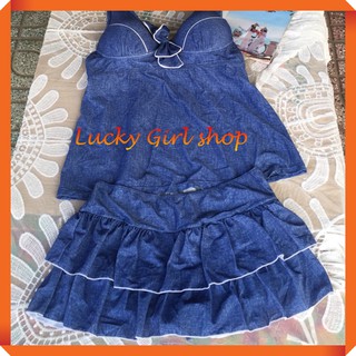 [BIG SIZE 85-100KG] Bộ Bơi Đồ Bơi Nữ Rời Áo Che Bụng Váy Bèo Tầng Size 6XL - Hình Thật Trải Sàn - Lucky Girl shop