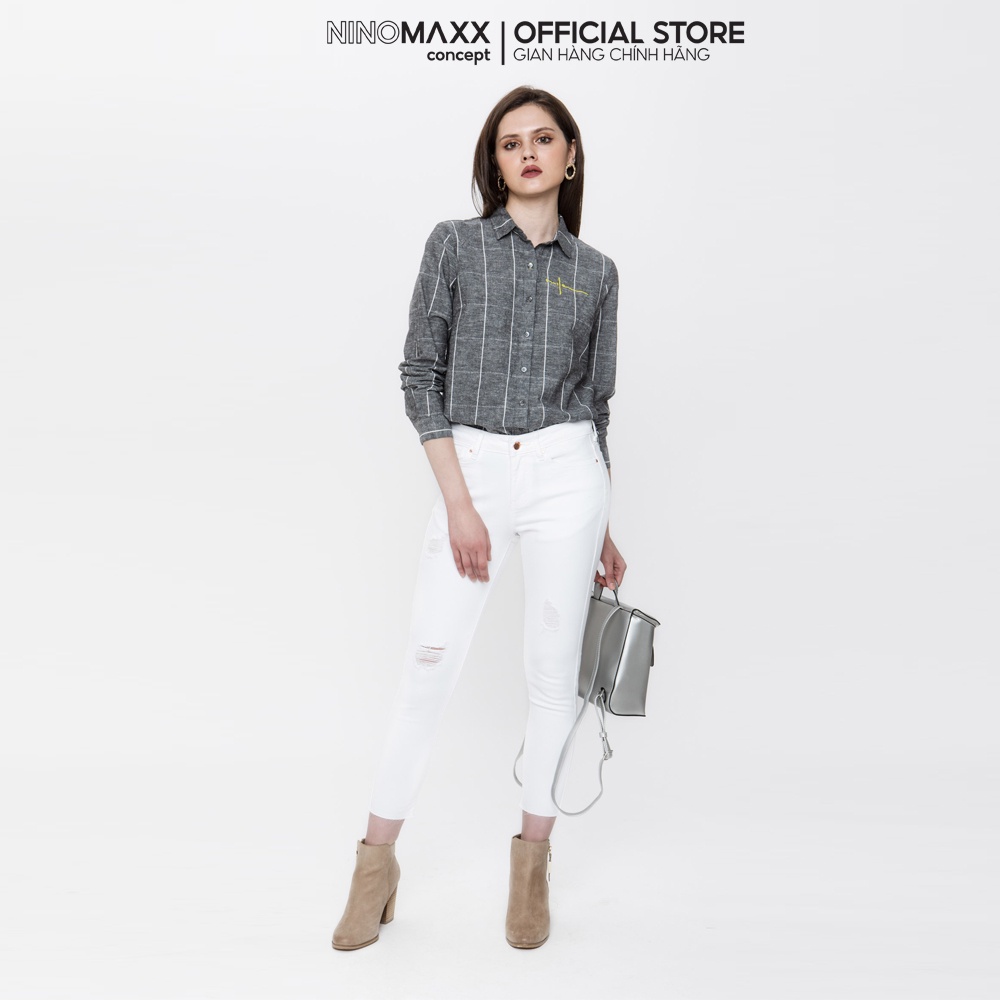N&amp;M Áo Sơ Mi Nữ dài tay sọc caro 1905123
