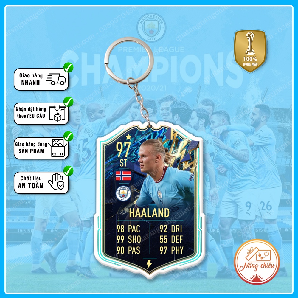 Móc Khóa Haaland TOTS ☘️MÓC KHÓA THẺ CẦU THỦ☘️